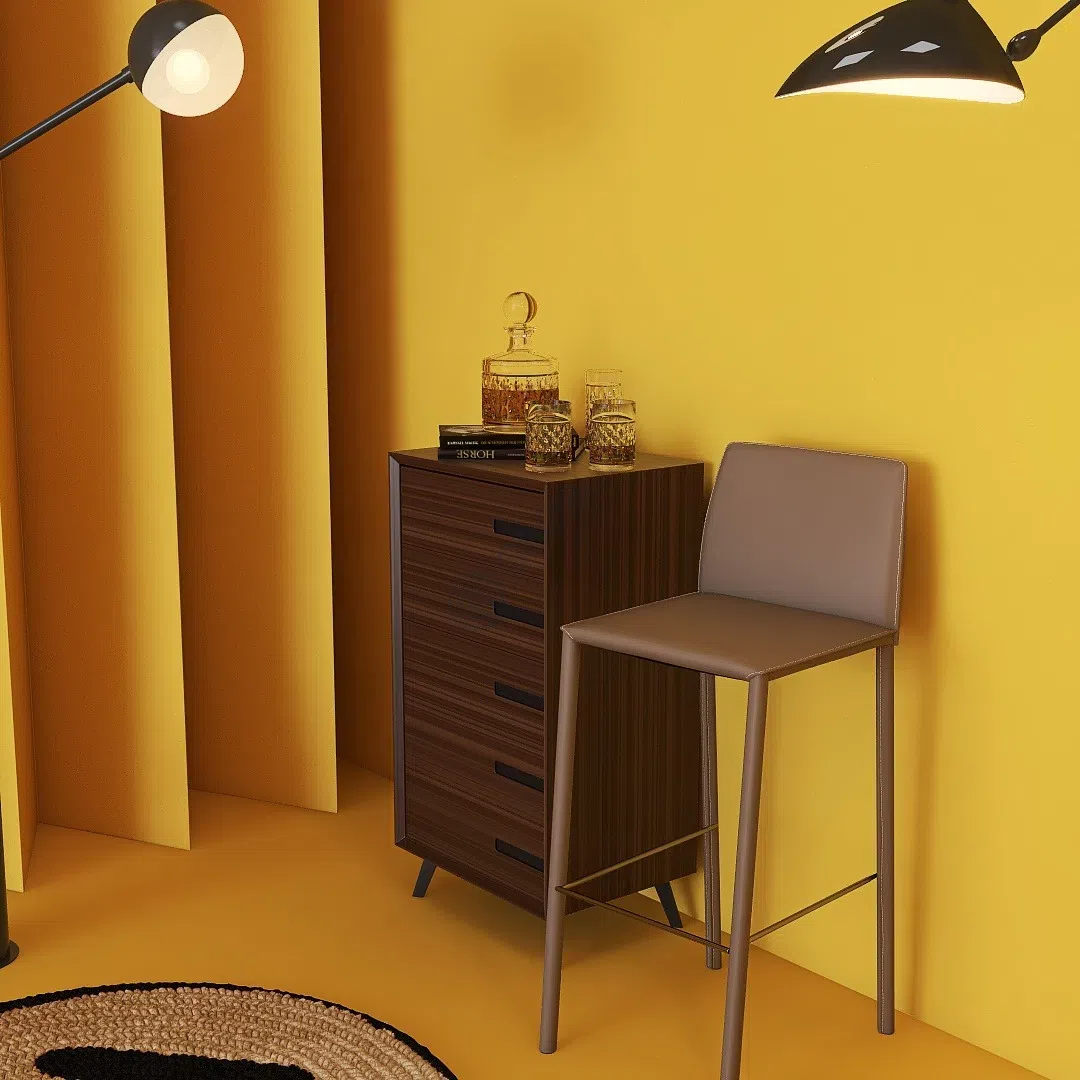 Bar chair WALTER KNOLL Saddle