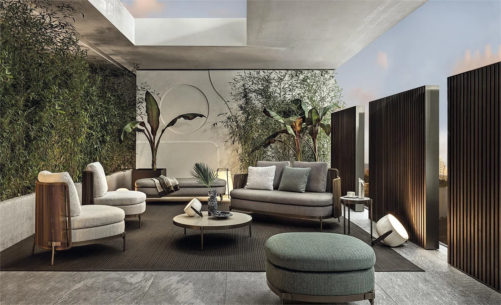 Outdoor coffee table MINOTTI Tape Cord