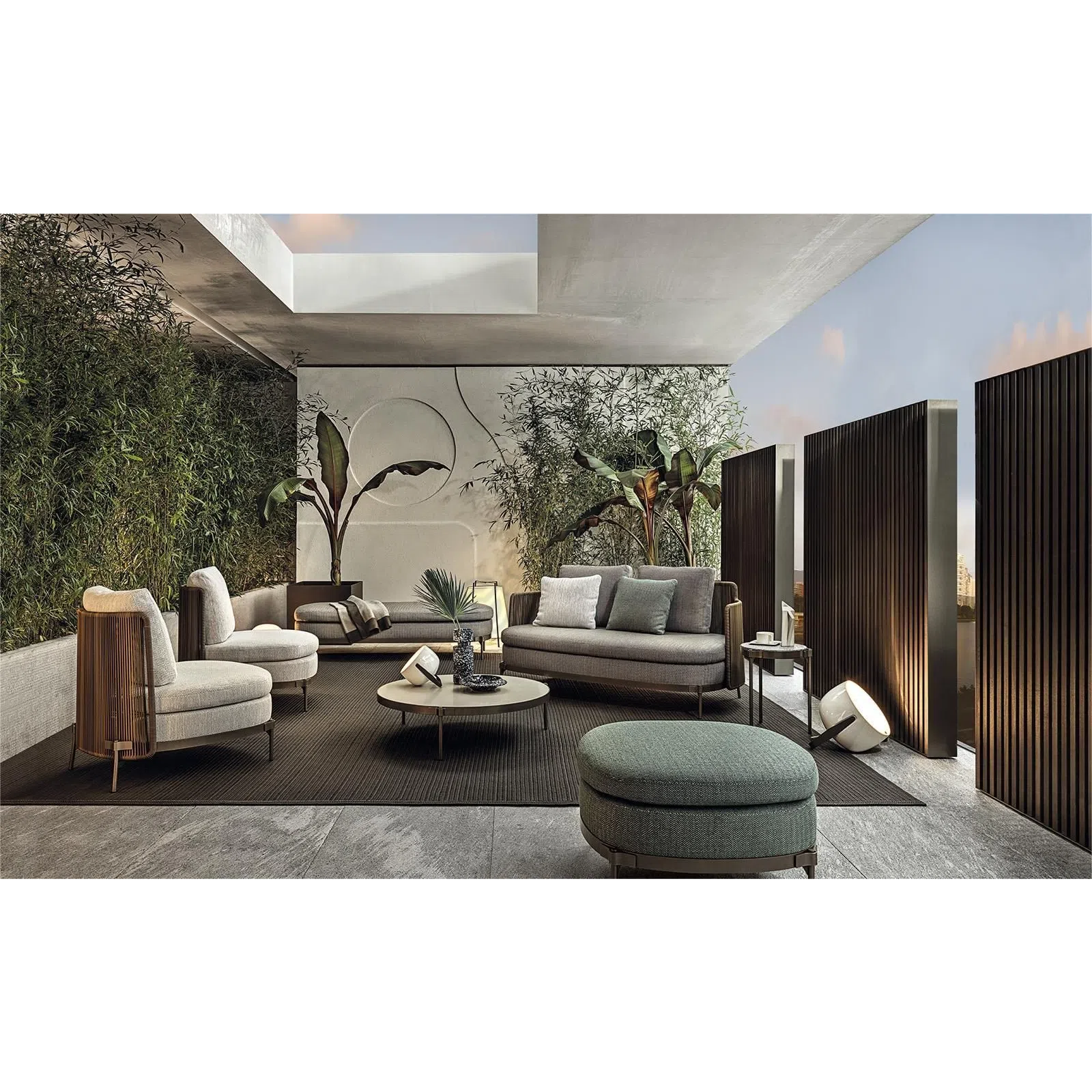 Outdoor sofa MINOTTI Tape Cord