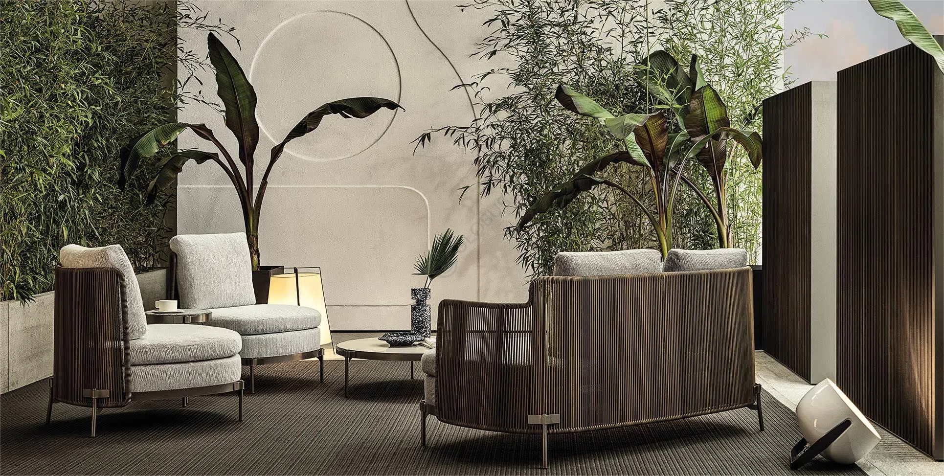 Outdoor sofa MINOTTI Tape Cord