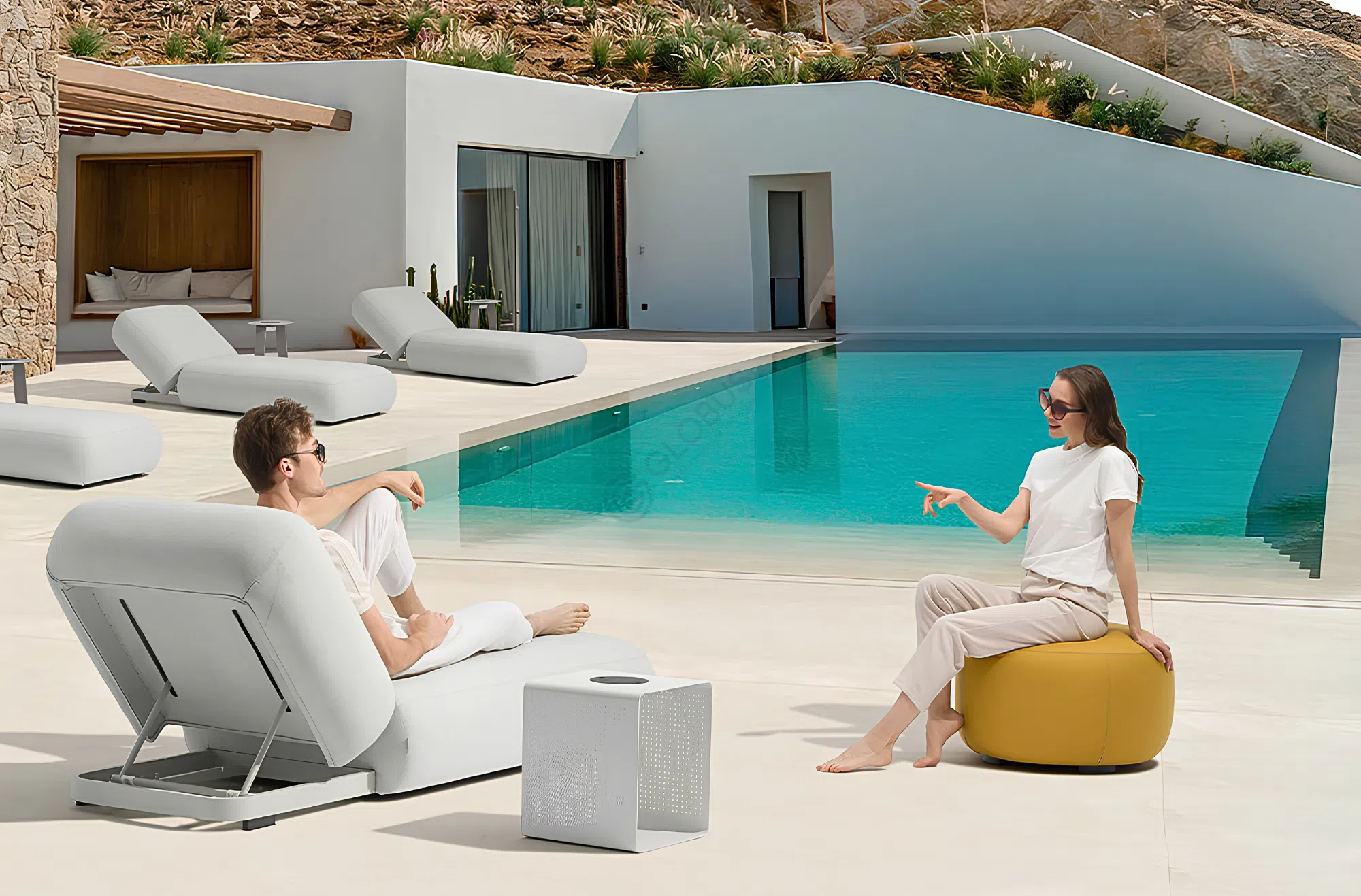 Outdoor pouf Orocaro
