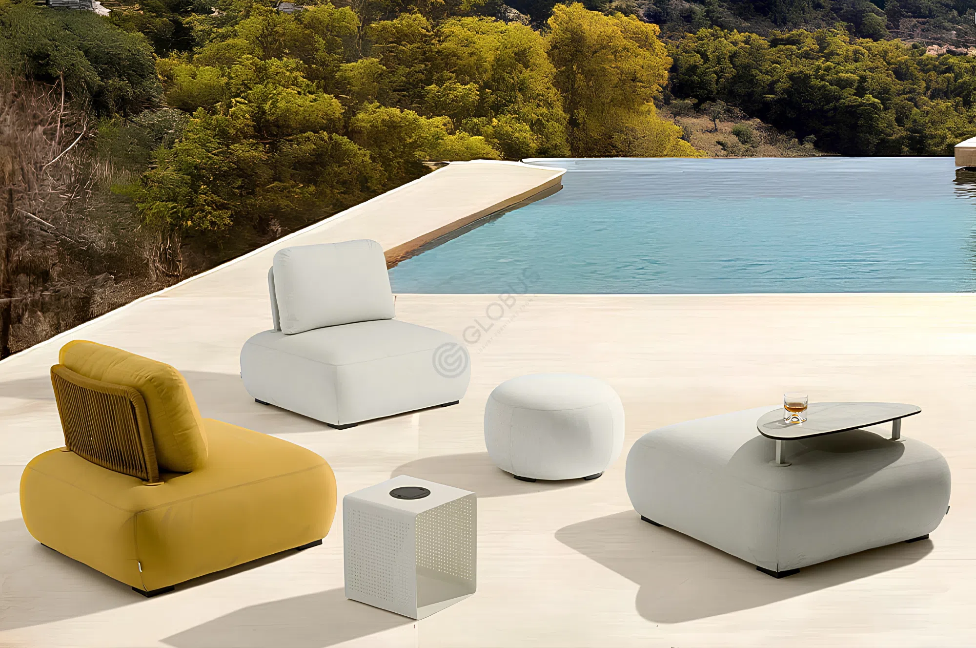 Outdoor pouf Frangip