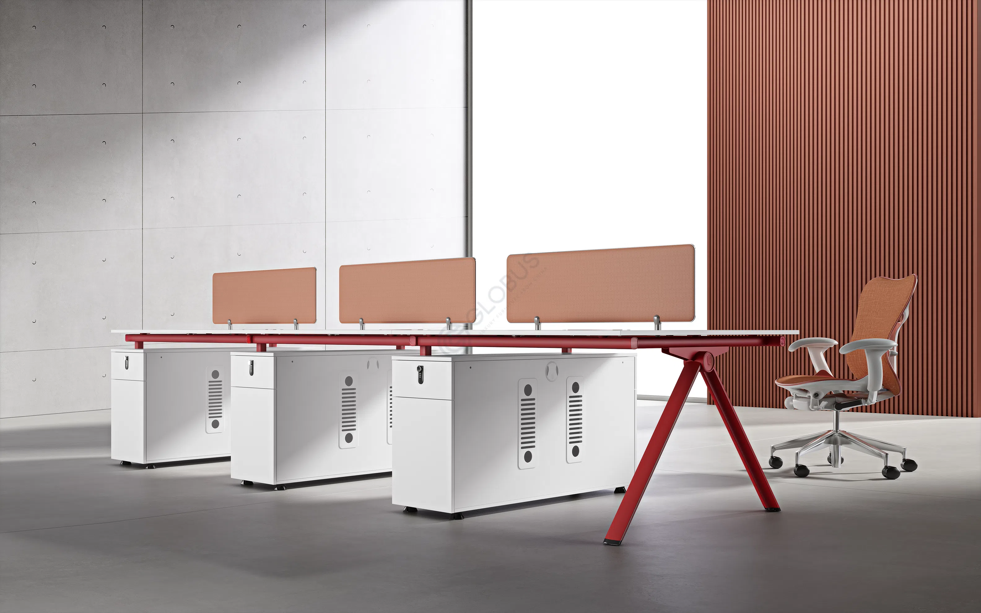 Office desk with partitions Oscalino
