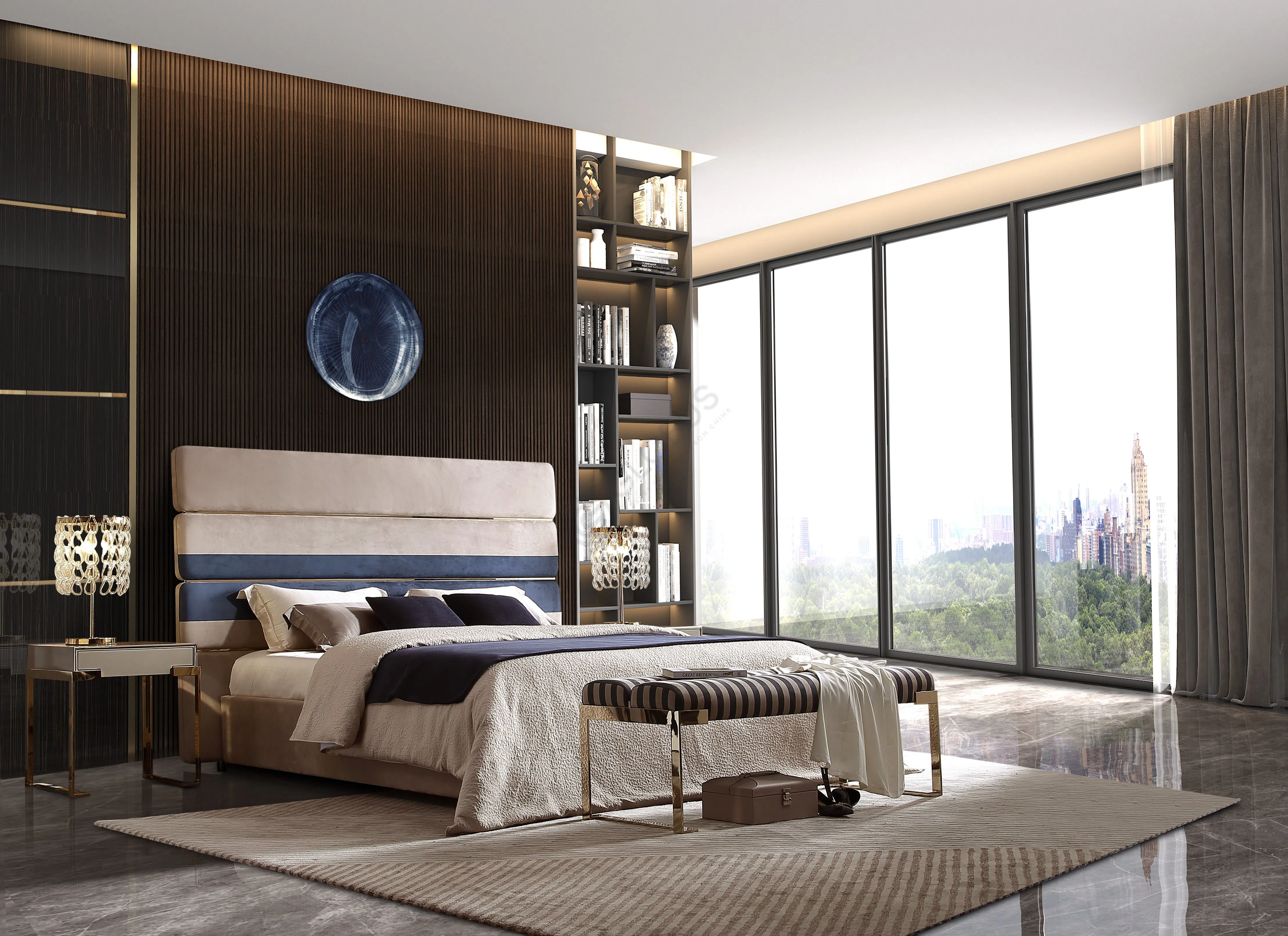 Bed FENDI Lambert 129956 Globus Furniture from China