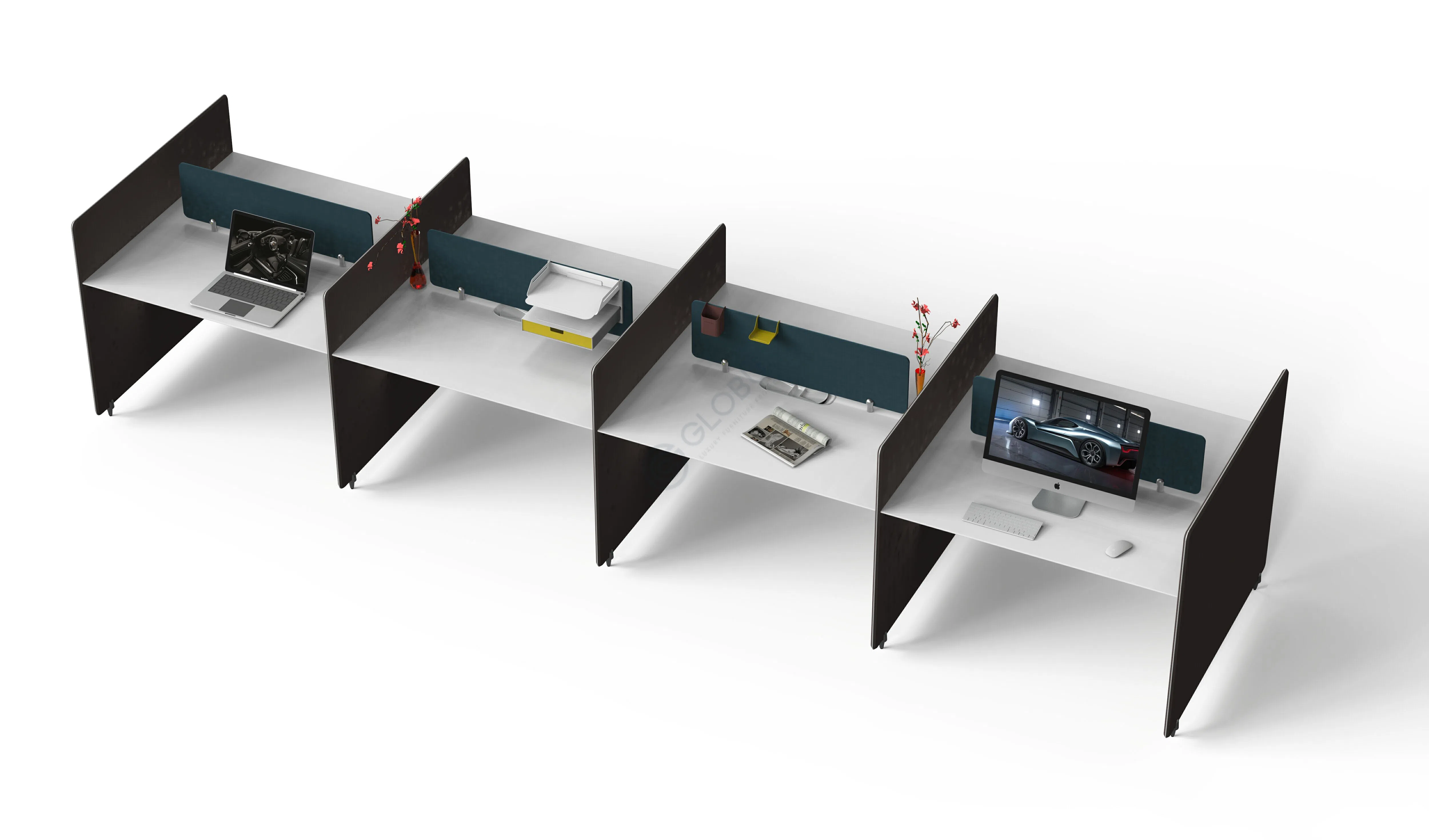 Office desk with partitions Zyron