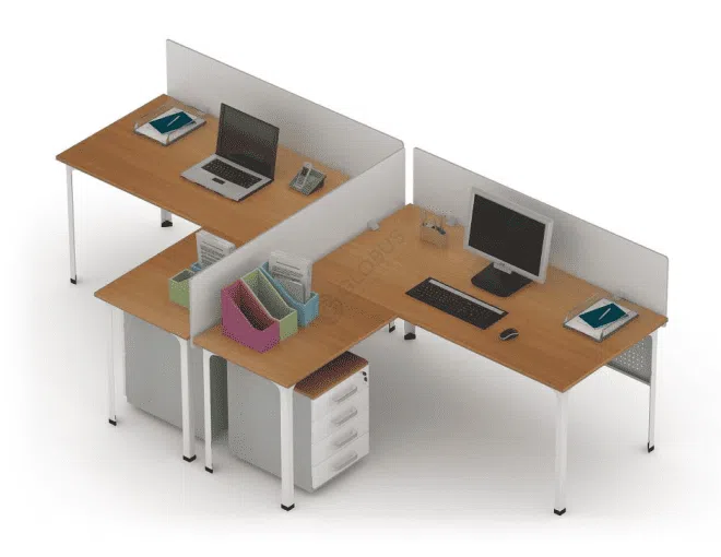 Desks with partitions