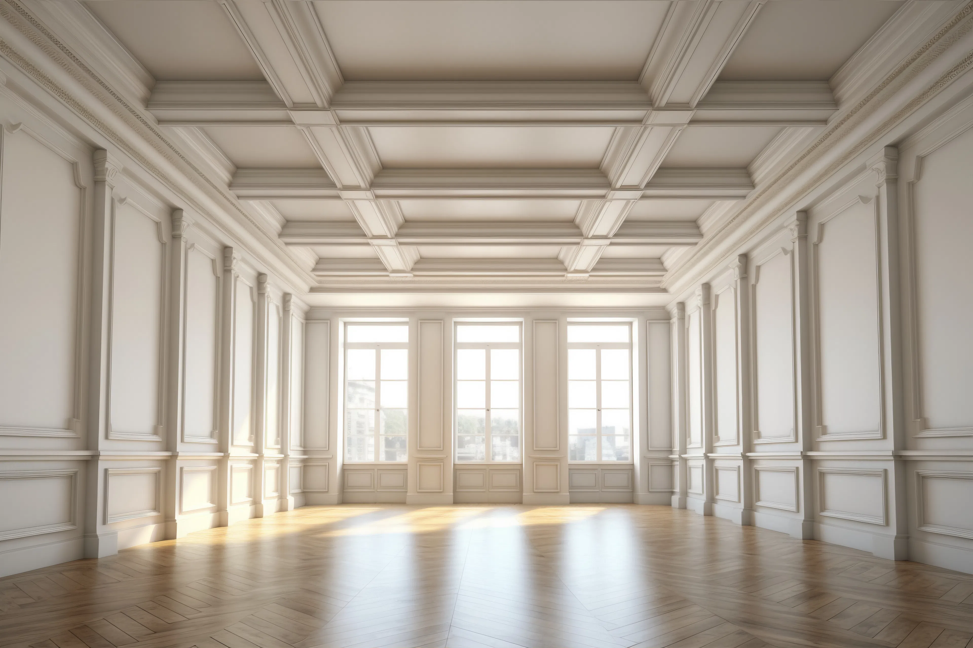 What are coffered ceilings, and why are they popular?