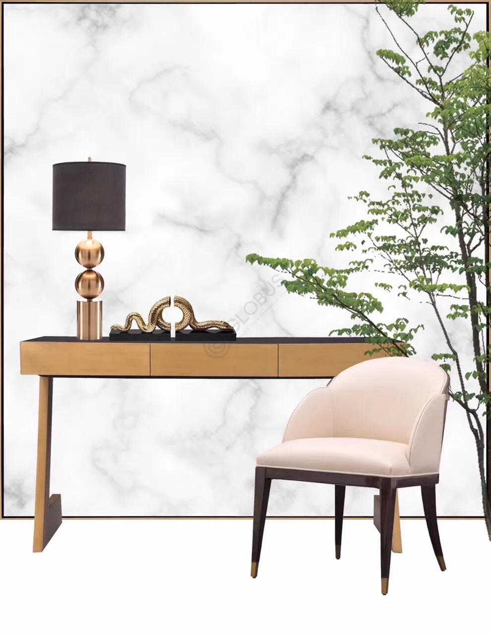 Desk HICKORY WHITE Yves